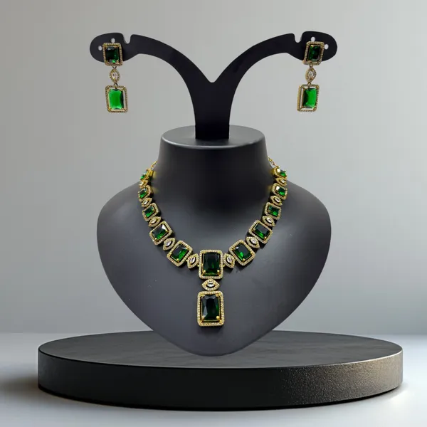 Deep_Green_American_Diamond_Stone_Necklace_with_Earring_Set_For_Women