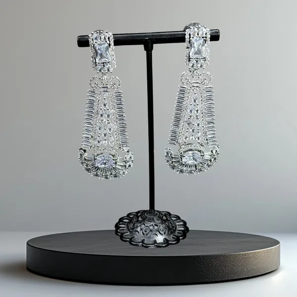 Silver_American_Diamond_Stone_Earring_Set_For_Women