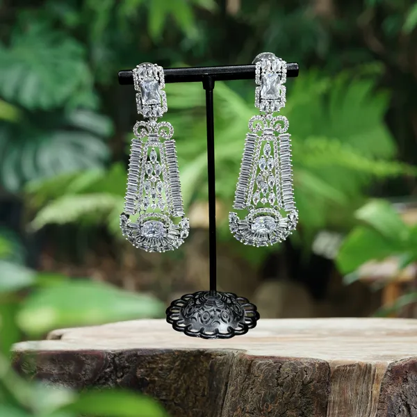 Silver_American_Diamond_Stone_Earring_Set_For_Women