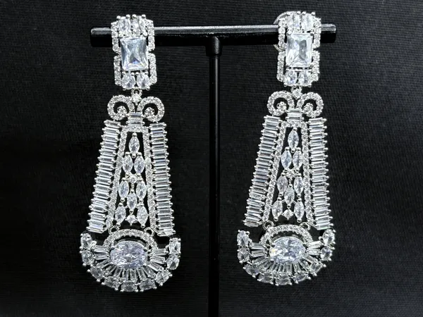 Silver_American_Diamond_Stone_Earring_Set_For_Women
