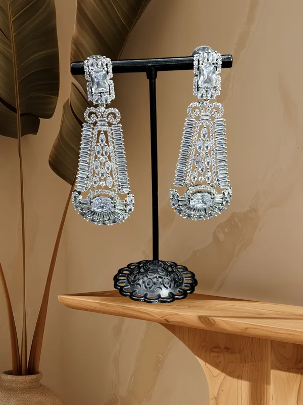Silver_American_Diamond_Stone_Earring_Set_For_Women