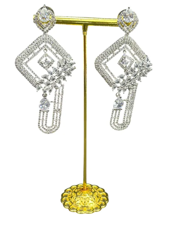 Silver_American_Diamond_Stone_Earring_Set_For_Women