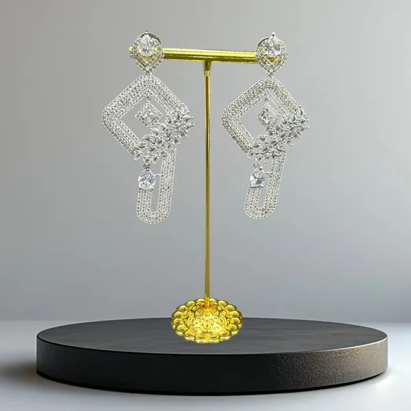 Silver_American_Diamond_Stone_Earring_Set_For_Women