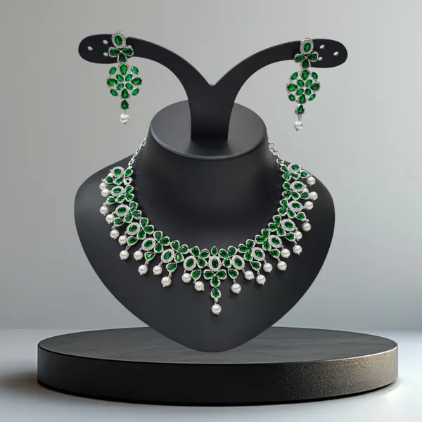 Dark_Green_American_Diamond_Stone_Necklace_with_Earring_Set_For_Women