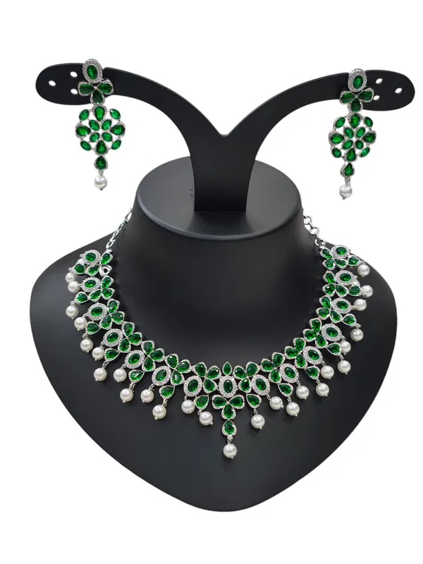 Dark_Green_American_Diamond_Stone_Necklace_with_Earring_Set_For_Women