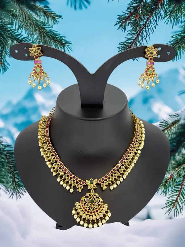 Royal_Ruby-Green_Bridal_Choker_Necklace_Set