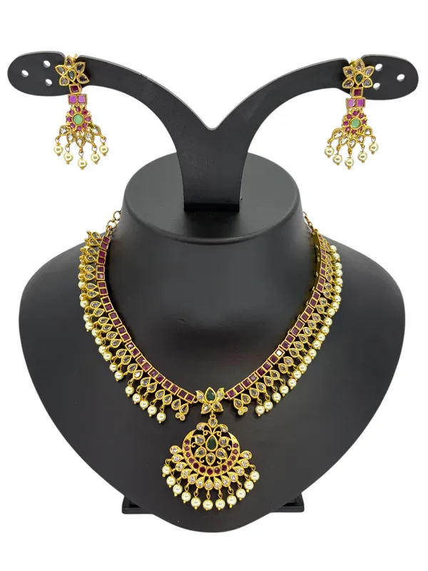 Royal_Ruby-Green_Bridal_Choker_Necklace_Set