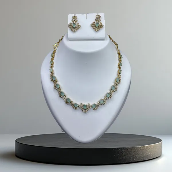 Mint_Grace_Crystal_Leaf_Necklace_with_Earring_Set_For_Women