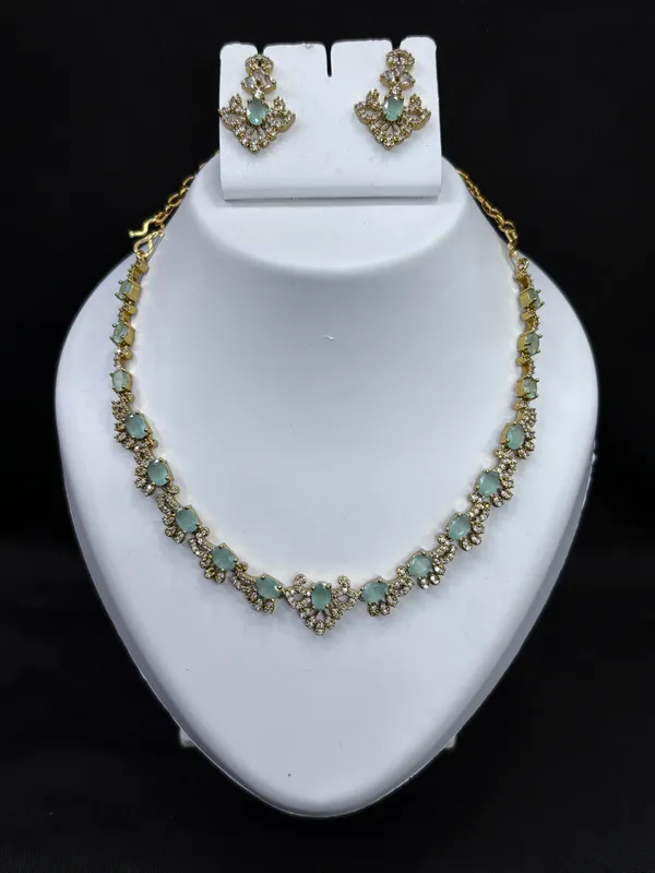 Mint_Grace_Crystal_Leaf_Necklace_with_Earring_Set_For_Women