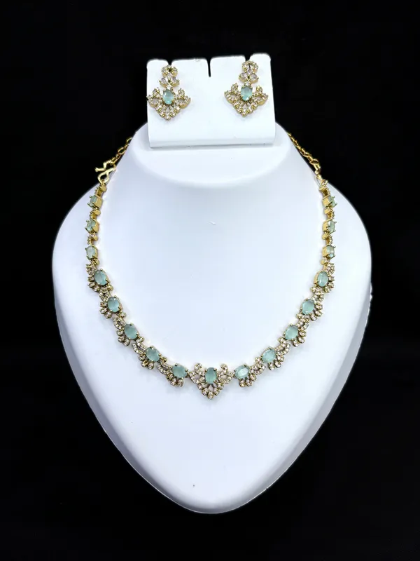 Mint_Grace_Crystal_Leaf_Necklace_with_Earring_Set_For_Women