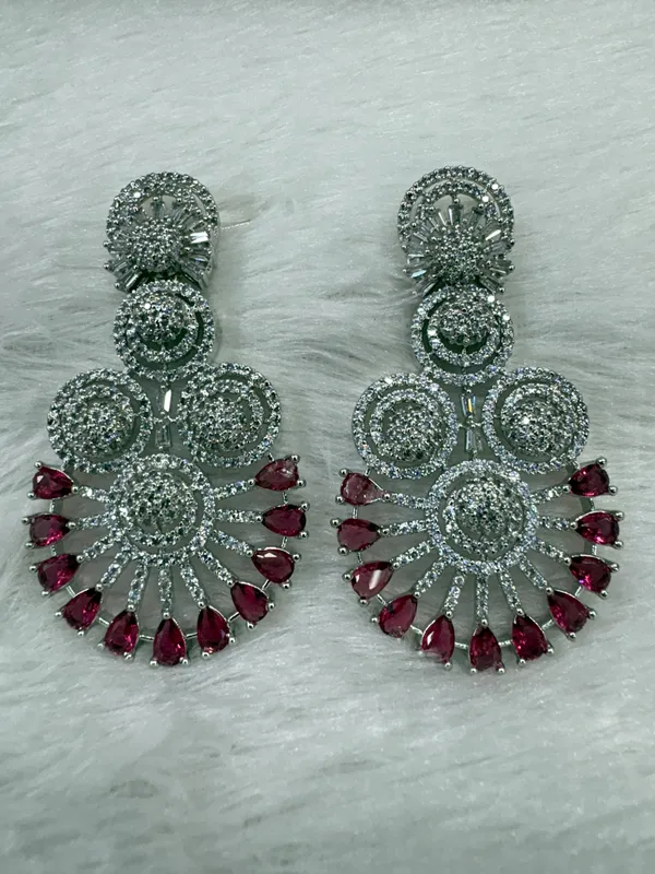 Deep_Maroon_American_Diamond_Stone_Earring_Set_For_Women