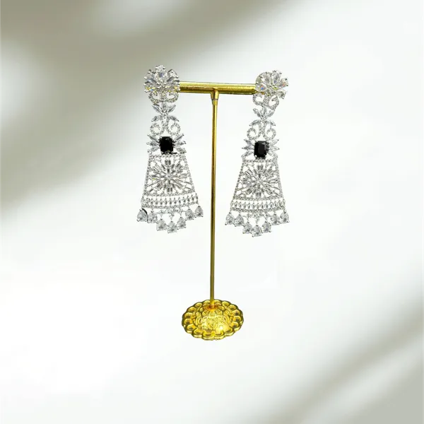 Deep_Black_Jet_American_Diamond_Stone_Earring_Set_For_Women
