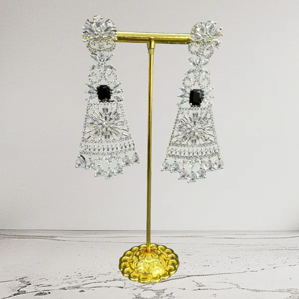 Deep_Black_Jet_American_Diamond_Stone_Earring_Set_For_Women