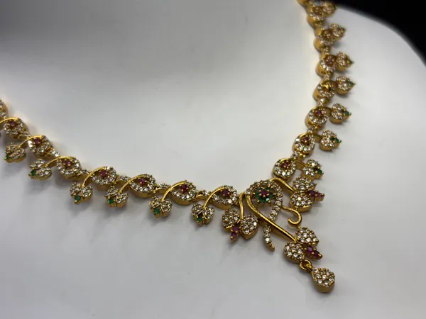 Matt_Gold_Crystal_Vine_Multicolor_Necklace_Set_For_Women