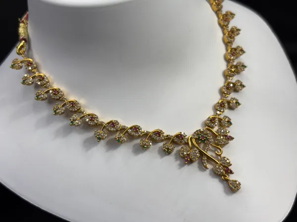Matt_Gold_Crystal_Vine_Multicolor_Necklace_Set_For_Women