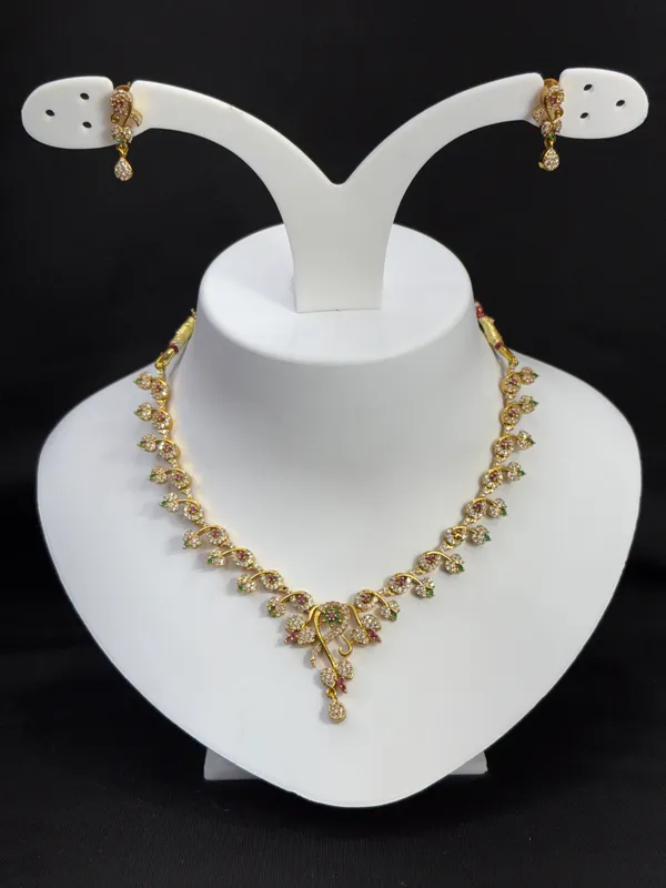 Matt_Gold_Crystal_Vine_Multicolor_Necklace_Set_For_Women
