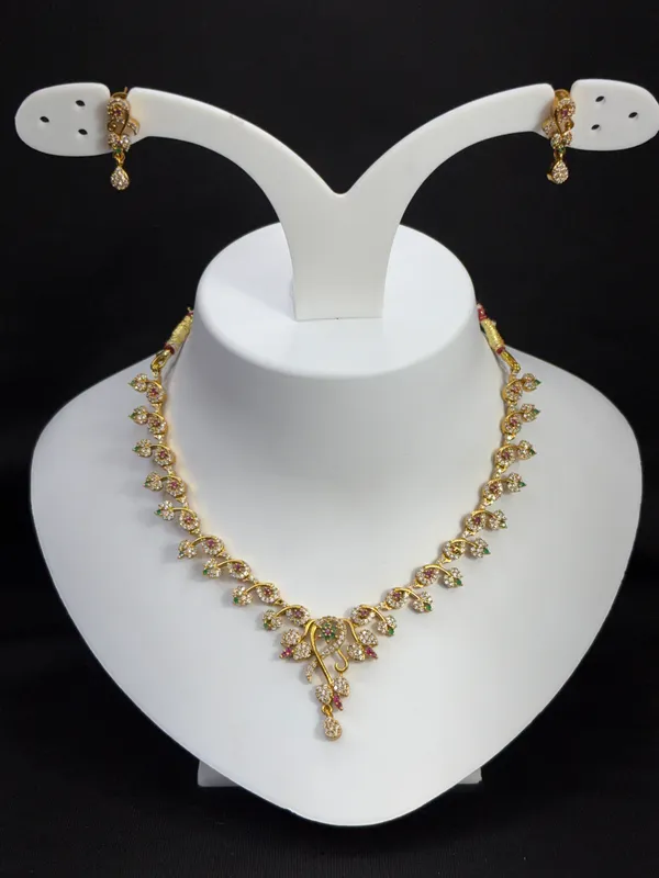 Matt_Gold_Crystal_Vine_Multicolor_Necklace_Set_For_Women
