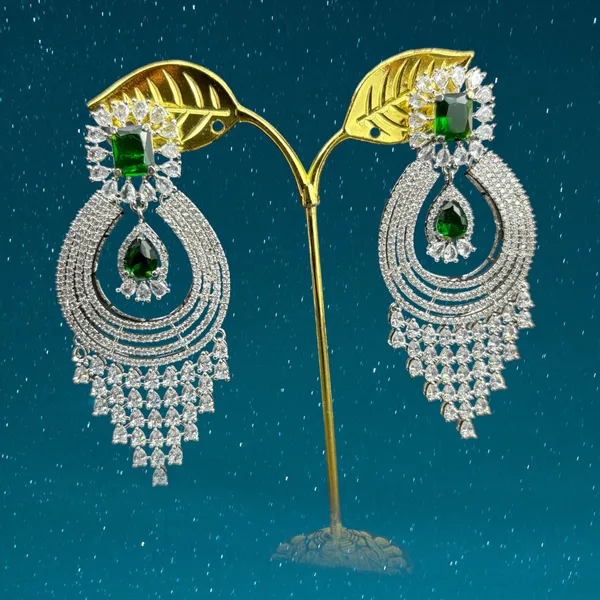 Deep_Green_American_Diamond_Stone_Earring_Set_For_Women