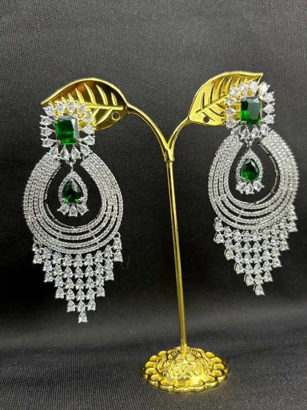 Deep_Green_American_Diamond_Stone_Earring_Set_For_Women