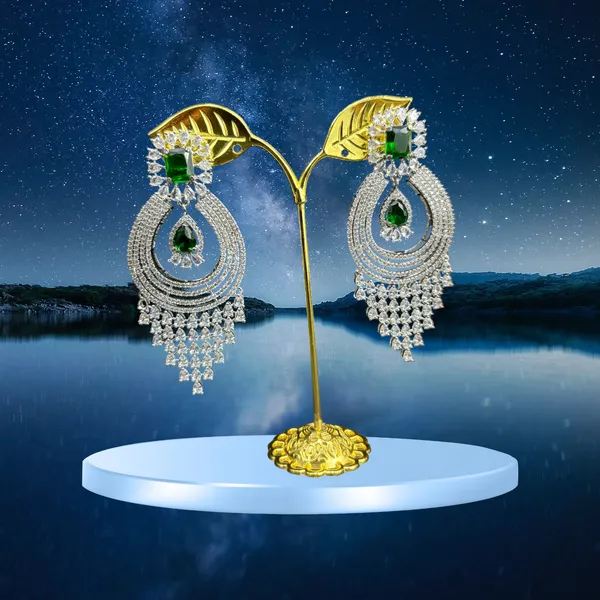 Deep_Green_American_Diamond_Stone_Earring_Set_For_Women