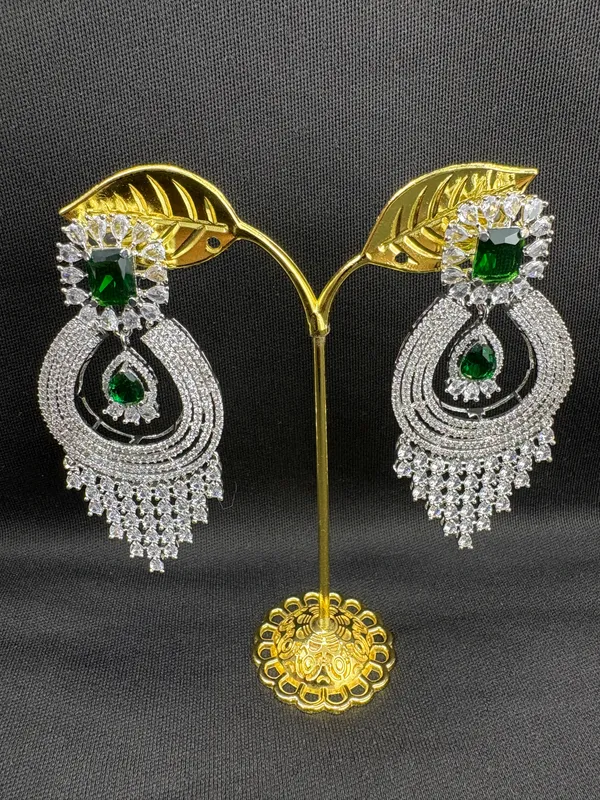 Deep_Green_American_Diamond_Stone_Earring_Set_For_Women
