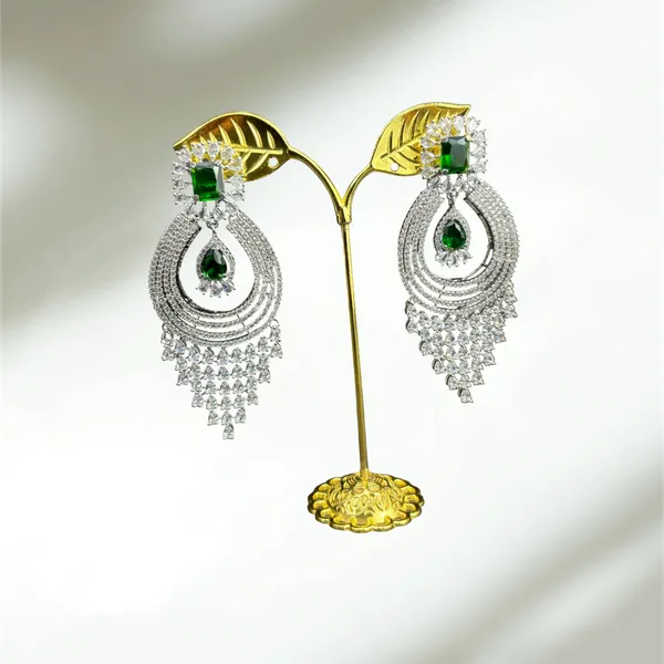 Deep_Green_American_Diamond_Stone_Earring_Set_For_Women