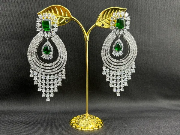 Deep_Green_American_Diamond_Stone_Earring_Set_For_Women