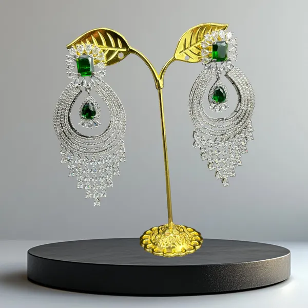 Deep_Green_American_Diamond_Stone_Earring_Set_For_Women