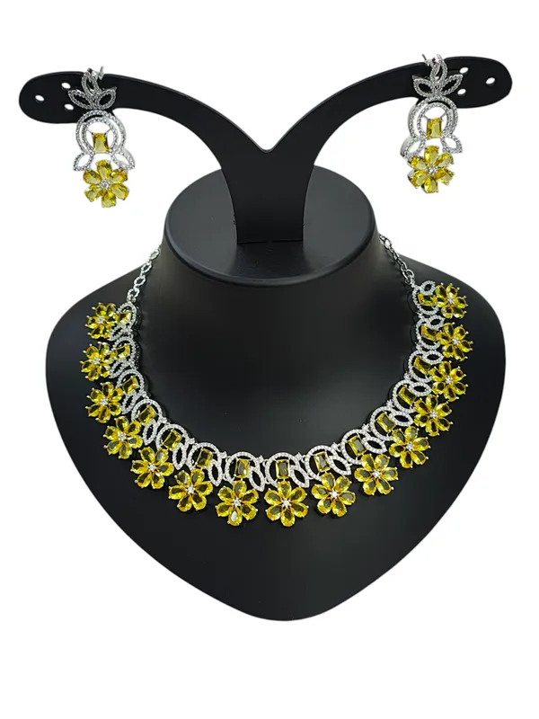 Yellow_American_Diamond_Stone_Necklace_with_Earring_Set_For_Women