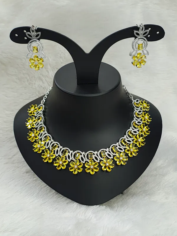 Yellow_American_Diamond_Stone_Necklace_with_Earring_Set_For_Women
