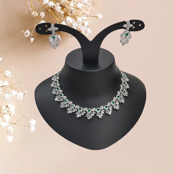 Pine_Green_American_Diamond_Stone_Necklace_with_Earring_Set_For_Women