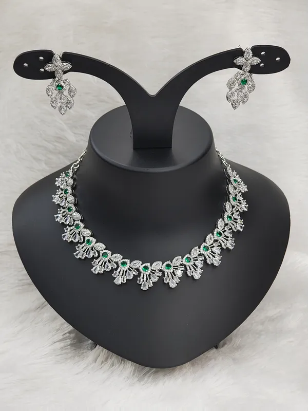 Pine_Green_American_Diamond_Stone_Necklace_with_Earring_Set_For_Women