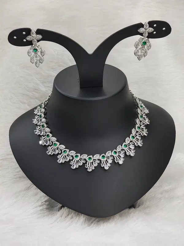 Pine_Green_American_Diamond_Stone_Necklace_with_Earring_Set_For_Women