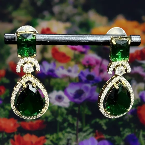 Dark_Green_American_Diamond_Stone_Earring_Set_For_Women
