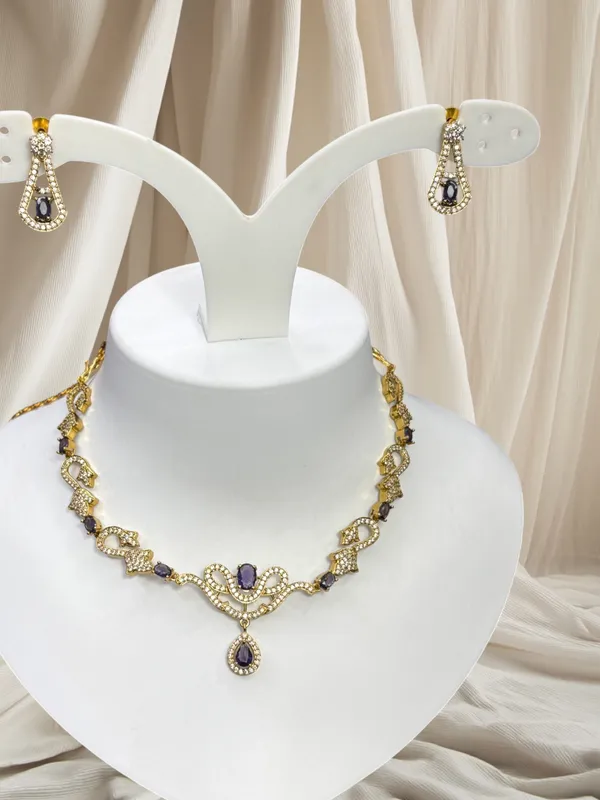 Royal_Violet_Teardrop_Necklace_Set_For_Women
