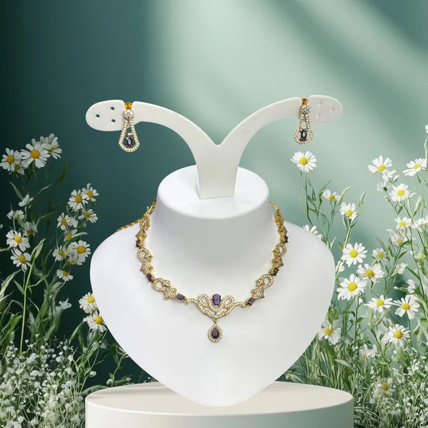 Royal_Violet_Teardrop_Necklace_Set_For_Women
