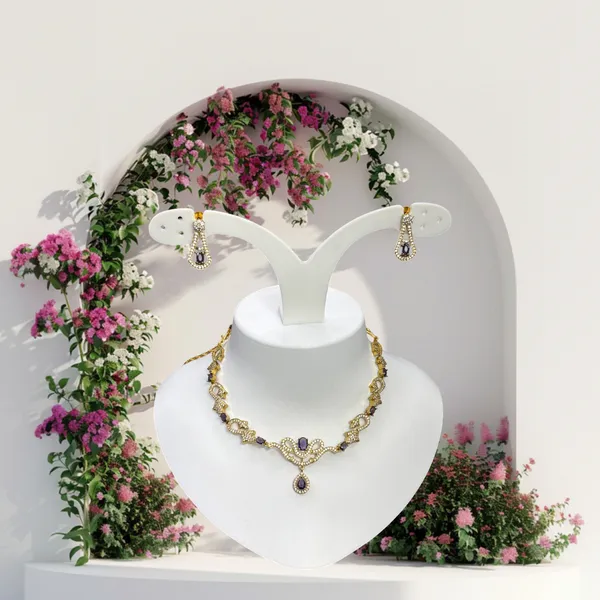 Royal_Violet_Teardrop_Necklace_Set_For_Women