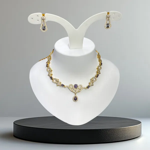 Royal_Violet_Teardrop_Necklace_Set_For_Women