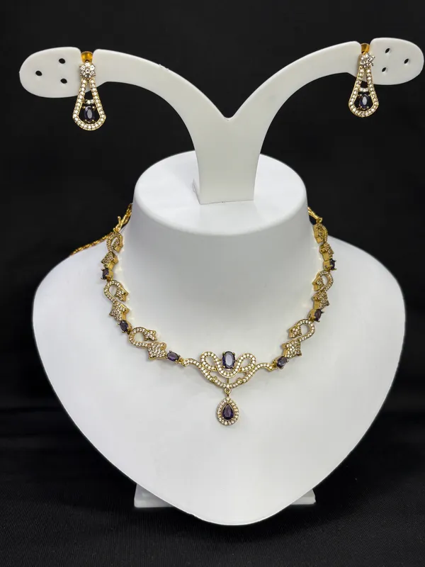 Royal_Violet_Teardrop_Necklace_Set_For_Women