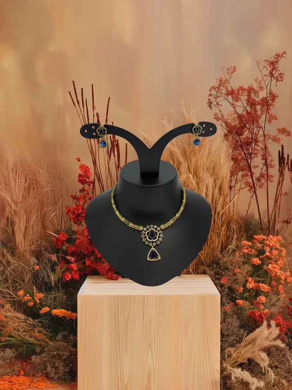 Mehandi_Polish_AD_Necklace_Set_with_Deep_Blue_Stones