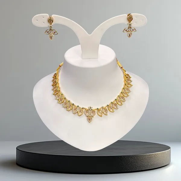 Matt_Gold_Blossom_Radiance_Necklace_Set_For_Women