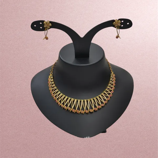 Matt_Gold_American_Diamond_Stone_Necklace_with_Earring_Set_For_Women