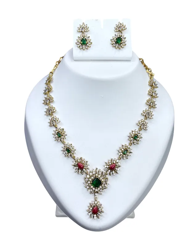 Floral_Radiance_Ruby-Emerald_Necklace_with_Earring_Set_For_Women
