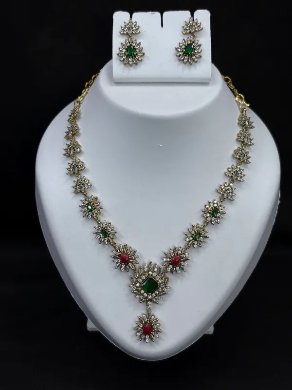 Floral_Radiance_Ruby-Emerald_Necklace_with_Earring_Set_For_Women