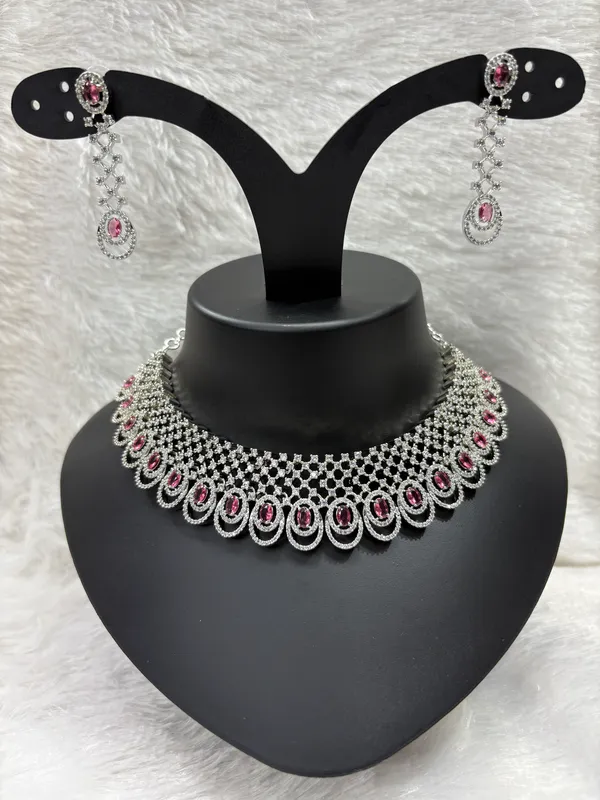 Onion_Pink_American_Diamond_Stone_Choker_Necklace_with_Earring_Set_For_Women