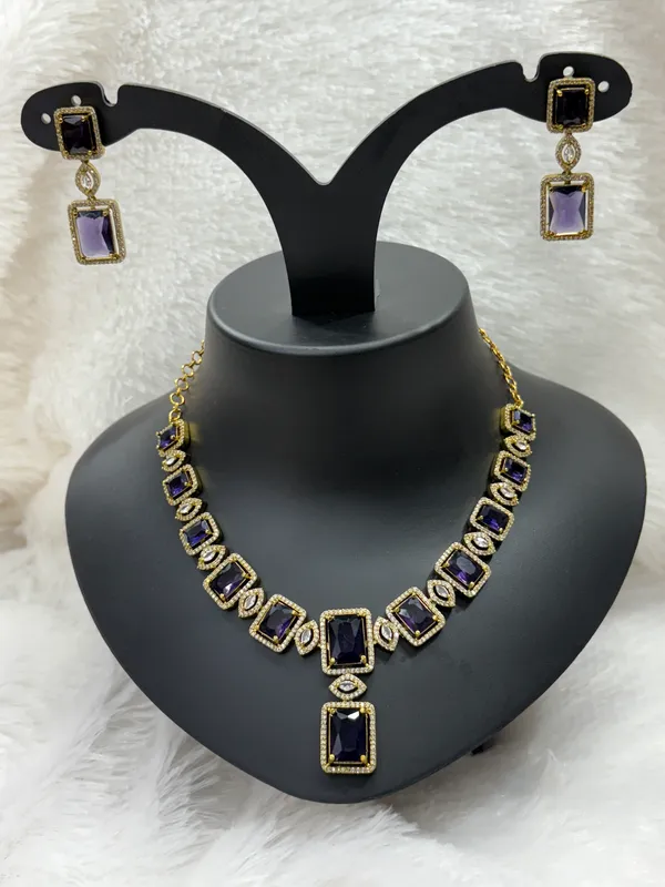 Deep_Violet_American_Diamond_Stone_Necklace_with_Earring_Set_For_Women