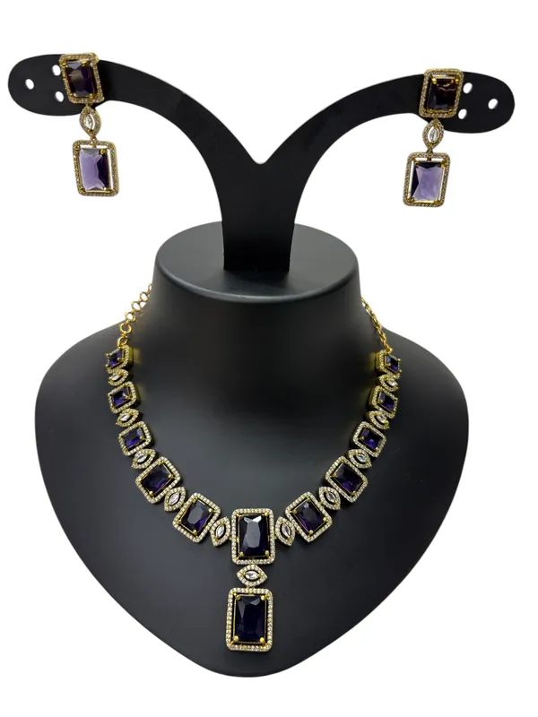 Deep_Violet_American_Diamond_Stone_Necklace_with_Earring_Set_For_Women