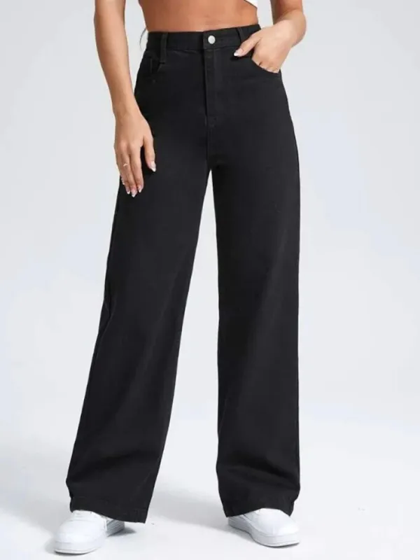 Black_Cotton_Blend_Flared_High_Rise_Jeans_For_Women