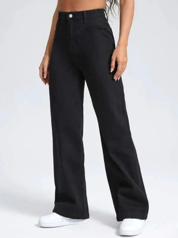 Black_Cotton_Blend_Flared_High_Rise_Jeans_For_Women