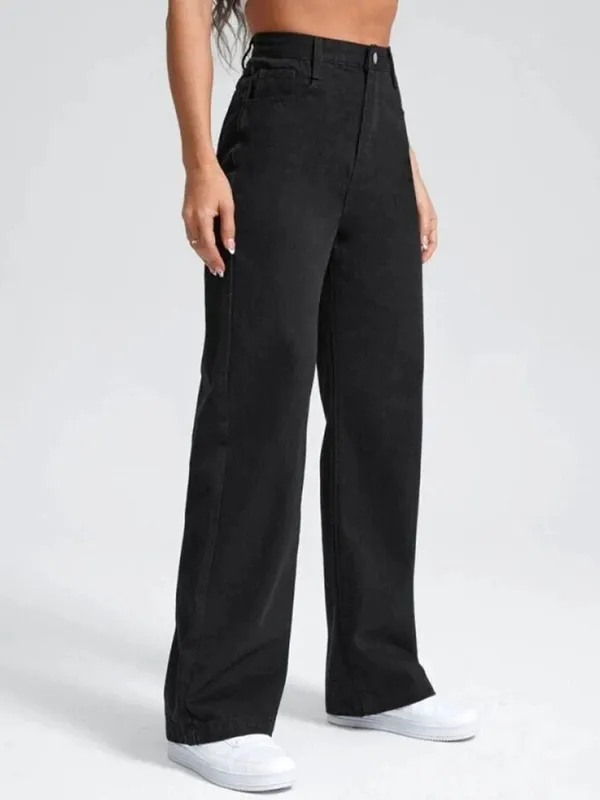 Black_Cotton_Blend_Flared_High_Rise_Jeans_For_Women
